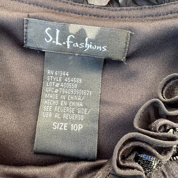 S.L. Fashions 10 PETITE SPECIAL OCCASION dress, black, NWT - Picture 6 of 11